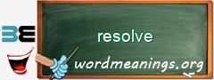 WordMeaning blackboard for resolve